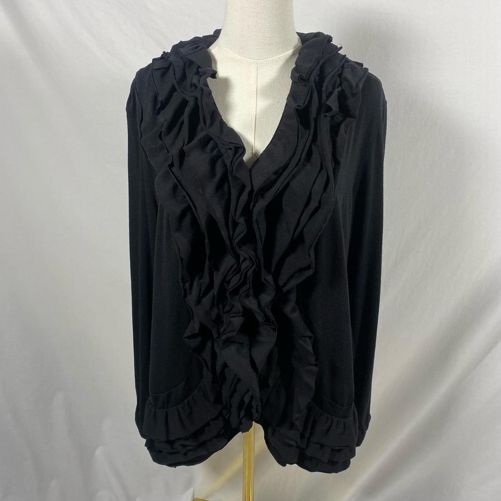 Cato black ruffled cardigan size xl whimsy y2k dark